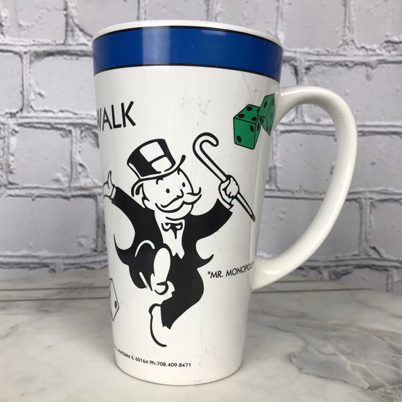 Monopoly 1999 Vintage Hasbro Mr. Monopoly Boardwalk Ceramic Coffee Mug - Picture 4 of 11